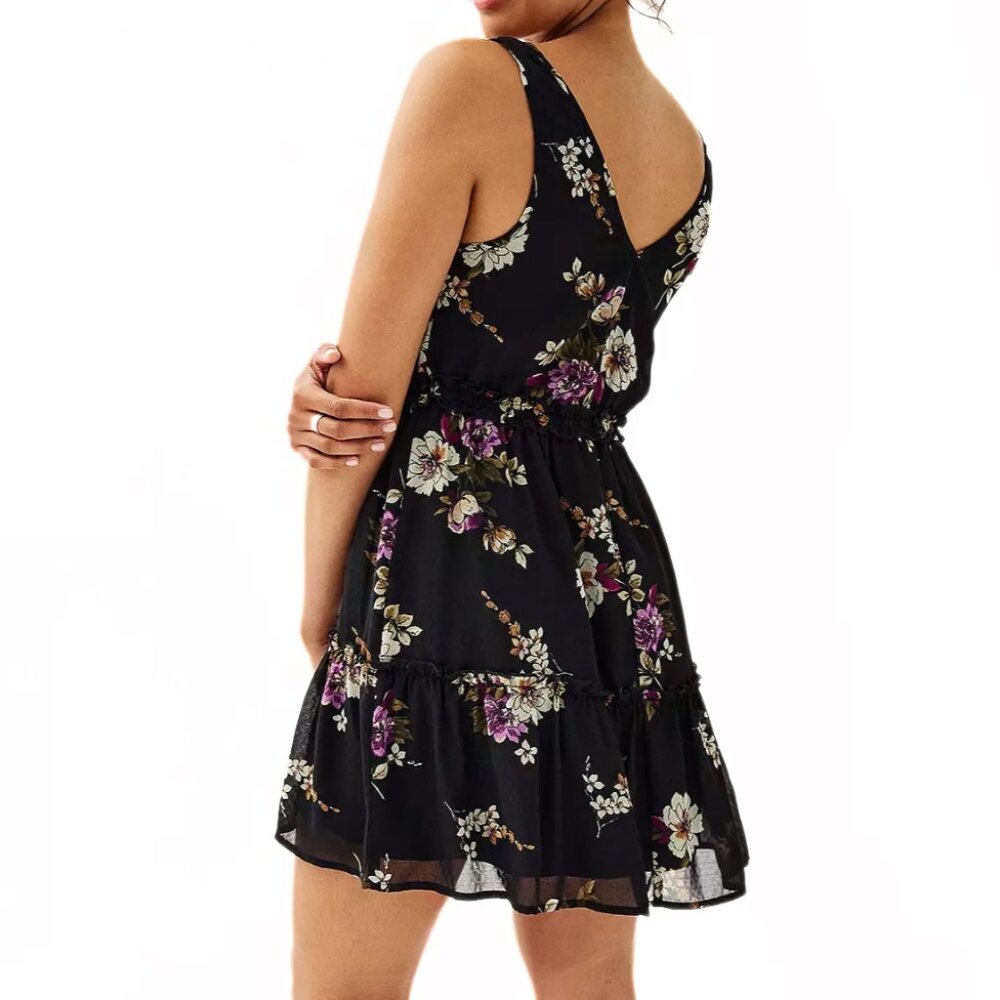 Speechless Black Floral Sleeveless Skater Dress Size XL - Picture 3 of 7